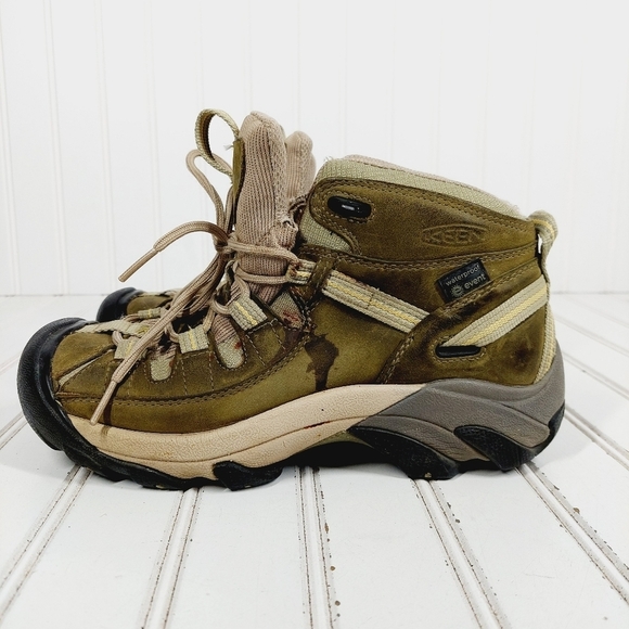 Keen Targhee II Brown Leather Lace Up Mid Women's Hiking Boots O145 - Picture 1 of 12